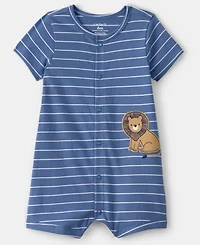 Carter's Baby Boys Striped and Lion Graphic Snap-Up Romper