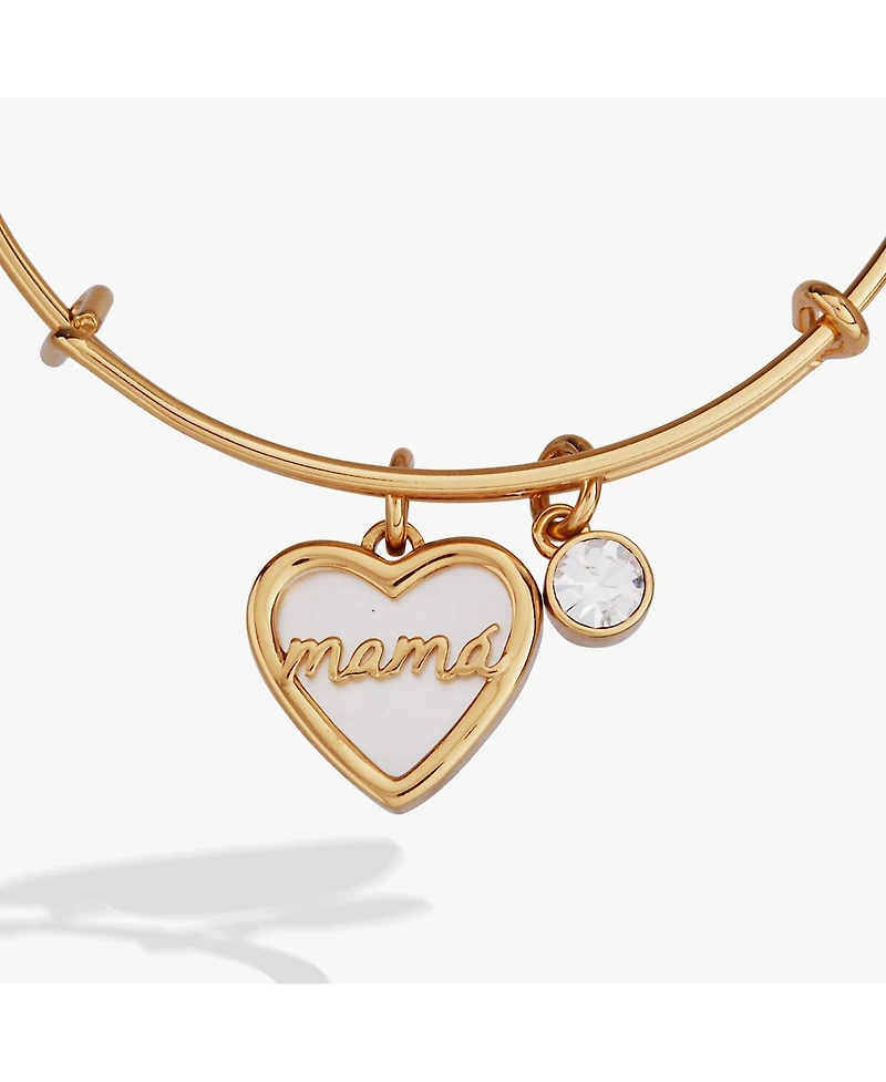 Alex and Ani Mama Mother of Pearl Heart Bangle Bracelet Duo