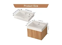 Boyel Living Bathroom Vanity – Wall-Mount, Floating Cabinet, Acacia Finish, Sink & Basin, Plywood Build