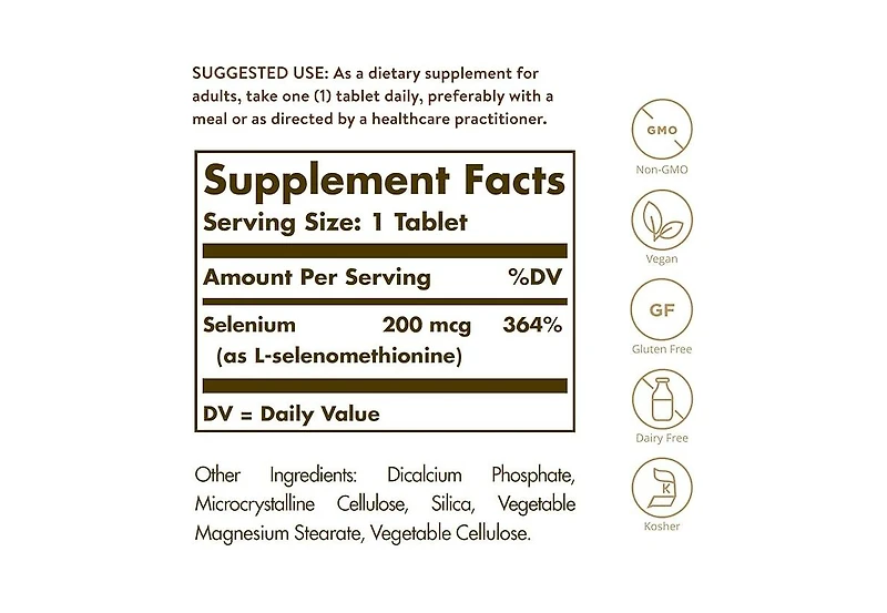Solgar Selenium Yeast-Free ,200 Mcg ,250 Tabs