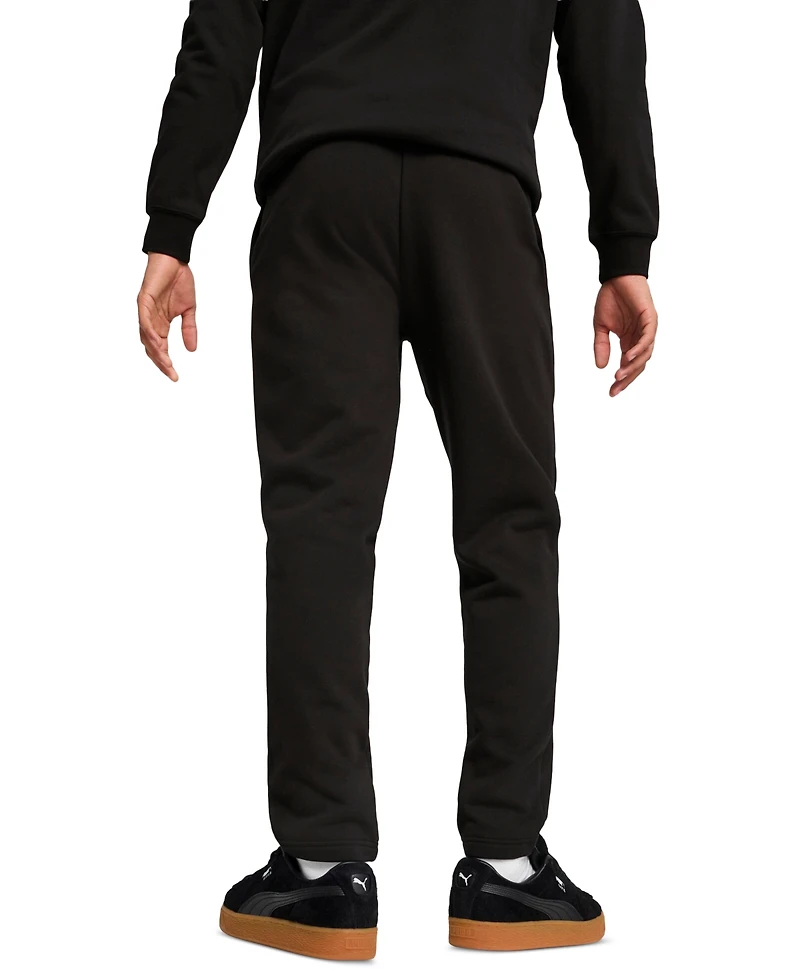 Puma Men's Logo Fleece Open Bottom Regular-Fit Sweatpants