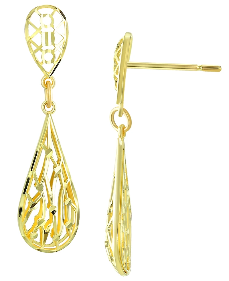 Macy's Intricate Filigree Dangle Drop Earrings in 10k Yellow Gold