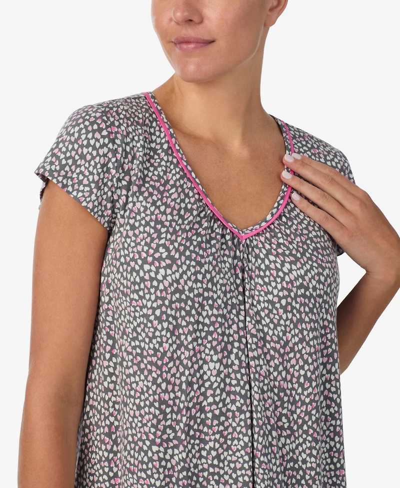 Ellen Tracy Women's Cap-Sleeve Top and Cropped Pajama Pants, 2-Piece Set