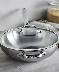 GreenPan Stainless Steel 12" Valencia Pro Uncoated Covered Wok with Lid