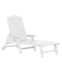 WestinTrends 2-Piece Outdoor Patio Chaise Lounge Chair with Wheels & Cup Holder Side Table