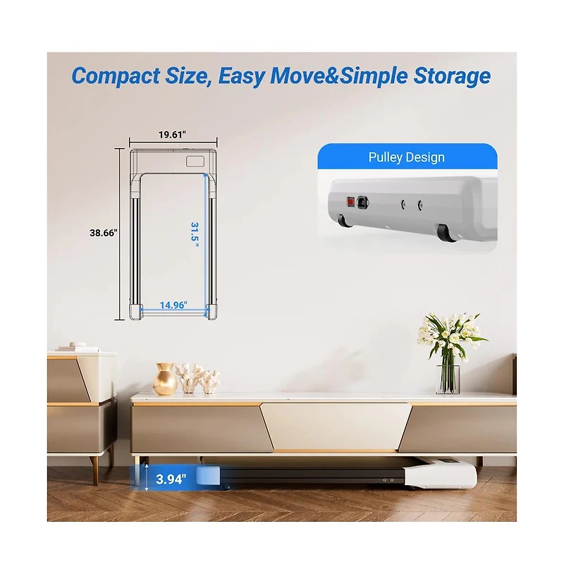 DeerRun Walking Pad Upgrade 14.9631.5 In (80cm Long) Run belt Under desk treadmills