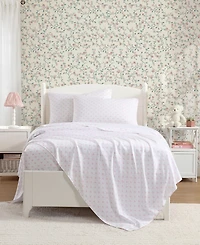 Laura Ashley Lovely Bows Microfiber -Pc. Sheet Set