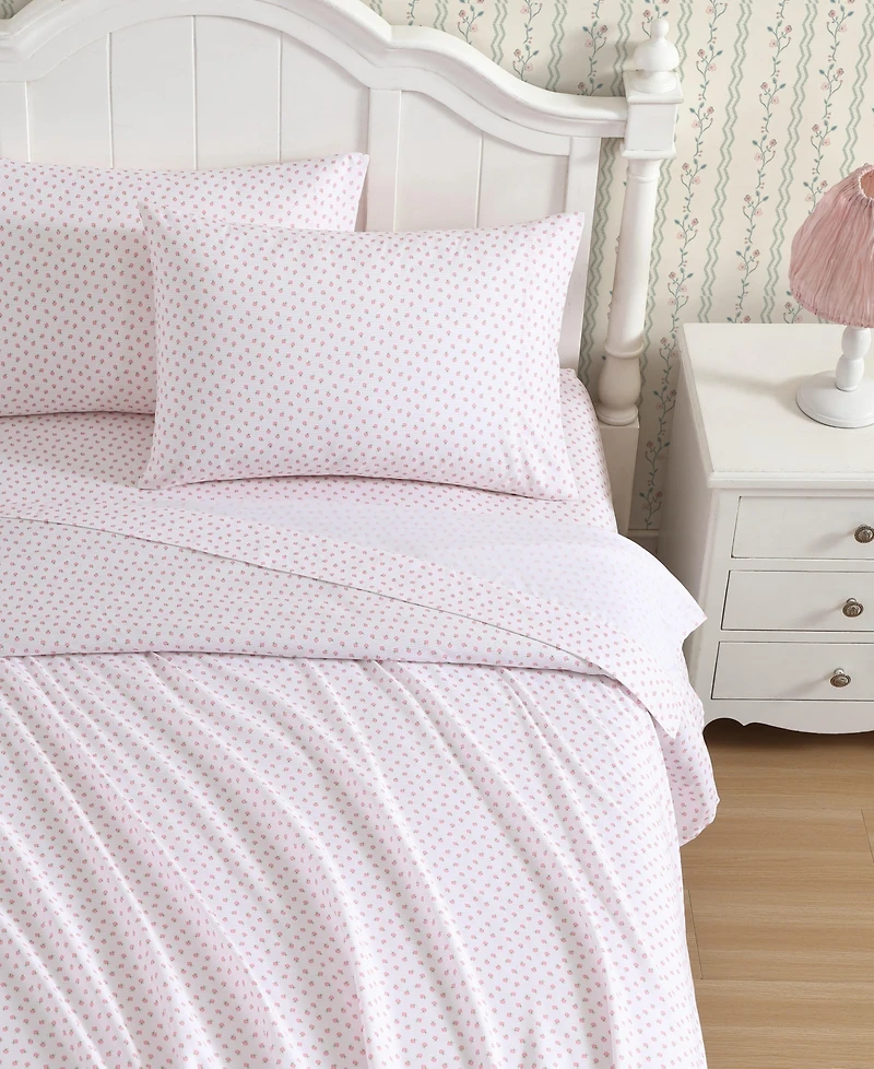 Laura Ashley Sweet Lady Bugs Microfiber -Pc. Sheet Set