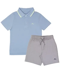 Tommy Bahama Big Boys 2 Piece Classic Polo Shirt and Shorts Back to School Set