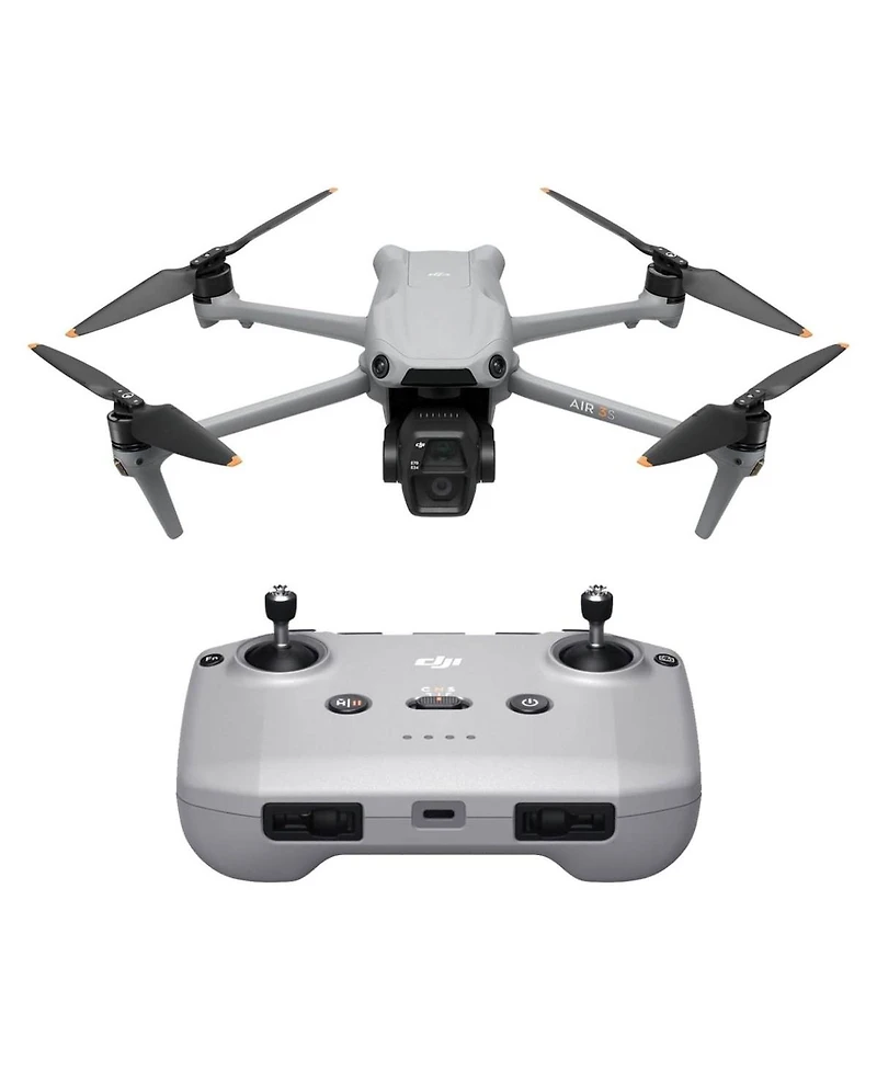 Dji Air 3S Drone with Rc-N3 Remote Controller, Bundle with 128GB Memory Card, Strobe Light, Landing Pad Pro and Backpack