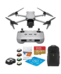 Dji Air 3S Drone with Rc-N3 Remote Controller, Bundle with 128GB Memory Card, Strobe Light, Landing Pad Pro and Backpack