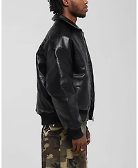 Loiter Men's Solar Pu Leather Varsity Jacket