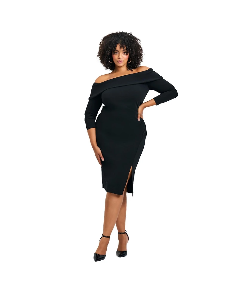 Avenue Women's Collette Off Shoulder Gathered Waist Dress