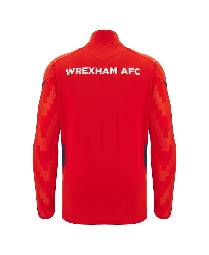 Macron Men's Red Wrexham Training Quarter-Zip Pullover Hoodie