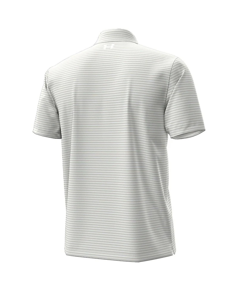 Under Armour Men's White Notre Dame Fighting Irish Hockey Leprechaun Drive Micro Groove Stripe Polo Shirt