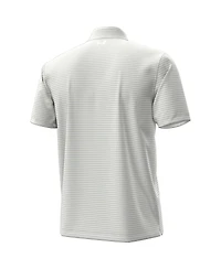 Under Armour Men's White Notre Dame Fighting Irish Hockey Leprechaun Drive Micro Groove Stripe Polo Shirt
