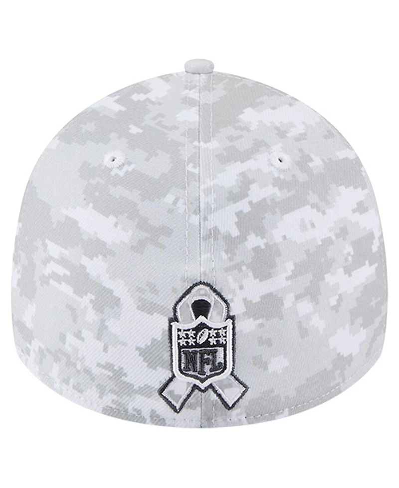 New Era Men's White Las Vegas Raiders 2025 Salute to Service Digital Camo Fan Pack 39THIRTY Flex Hat