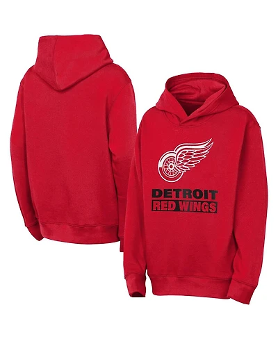 Outerstuff Big Boys and Girls Red Detroit Wings Back to Basics Hoodie