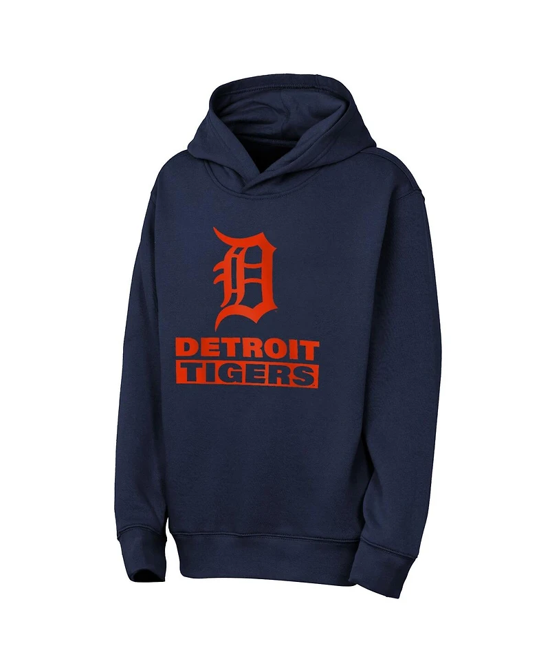 Outerstuff Big Boys and Girls Navy Detroit Tigers Back to Basics Hoodie