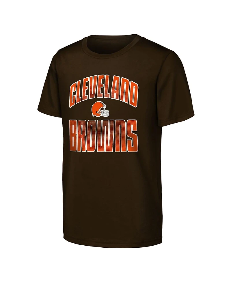 Outerstuff Big Boys and Girls 2-Pack Brown Cleveland Browns Never Quit T-Shirt Set