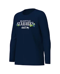 Outerstuff Big Boys and Girls College Navy Seattle Seahawks Chestnut Holiday Sleep Set