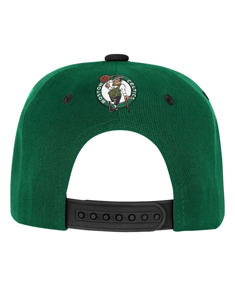 Outerstuff Big Boys and Girls Kelly Green/Black Boston Celtics Two-Tone Snapback Hat