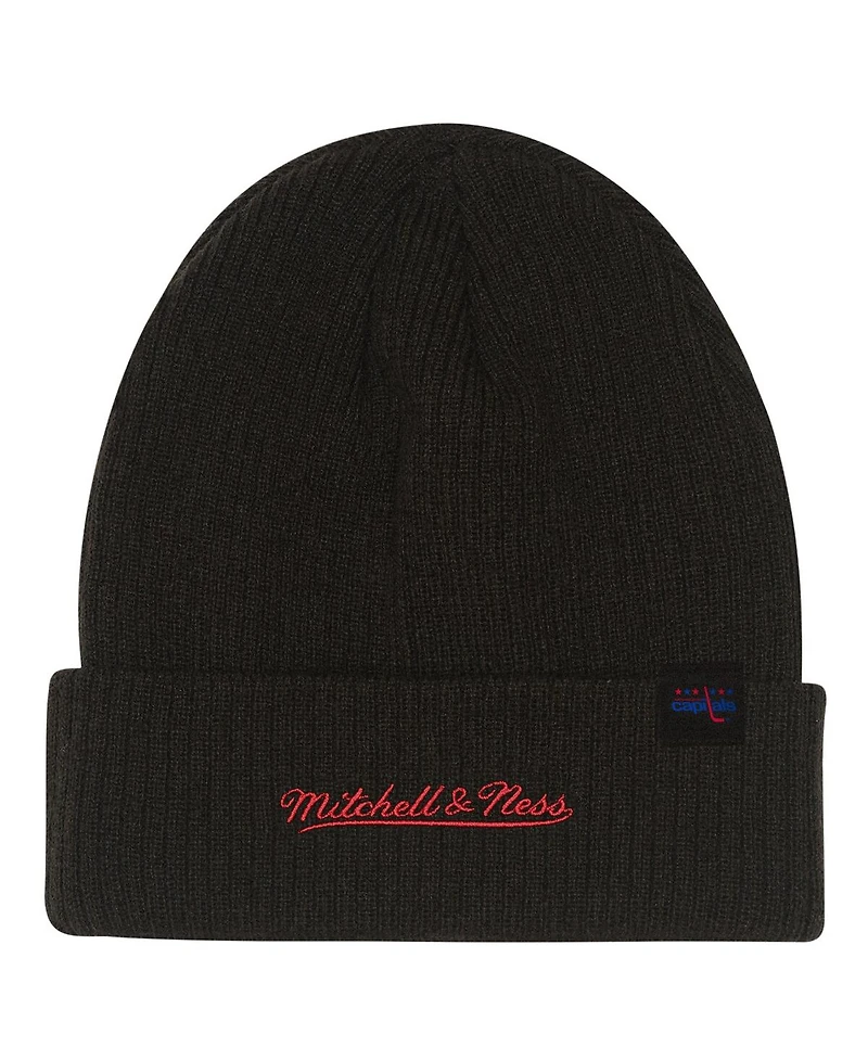 Mitchell & Ness Big Boys and Girls Black Washington Capitals Neon Line Lights Cuffed Knit Hat