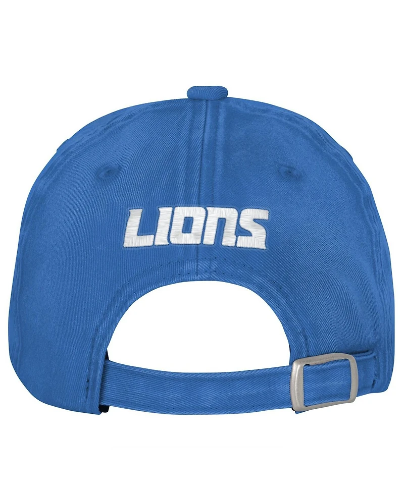 Outerstuff Big Girls Blue Detroit Lions Gridiron Adjustable Hat