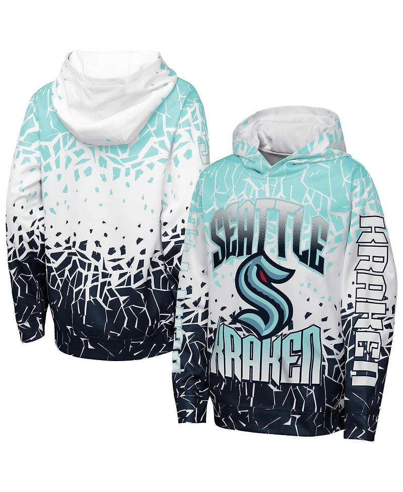 Outerstuff Big Boys and Girls Light Blue Seattle Kraken Frozen Frenzy Hoodie