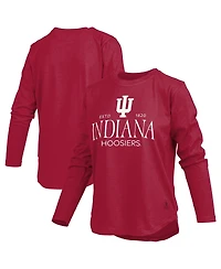 Pressbox Women's Crimson Indiana Hoosiers Silver on Long Sleeve T-Shirt