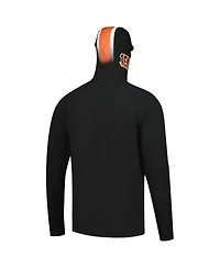 New Era Men's Black Cincinnati Bengals Functional Fandom Balaclava Helmet Stripe Tri-Blend Hoodie