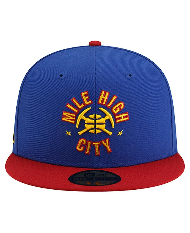 New Era Men's Blue Denver Nuggets Statement Edition Jersey Hook 59Fifty Fitted Hat