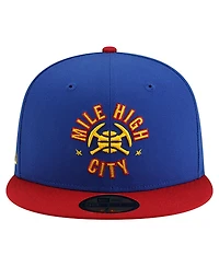New Era Men's Blue Denver Nuggets Statement Edition Jersey Hook 59Fifty Fitted Hat
