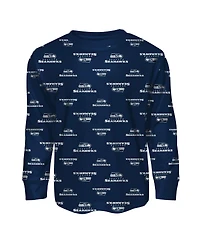 Outerstuff Preschool 2-Piece College Navy Seattle Seahawks All-Over-Print Long Sleeve T-Shirt and Pants Sleep Set