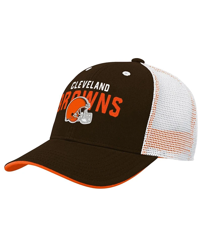 Outerstuff Preschool Brown Cleveland Browns Core Lockup Trucker Adjustable hat