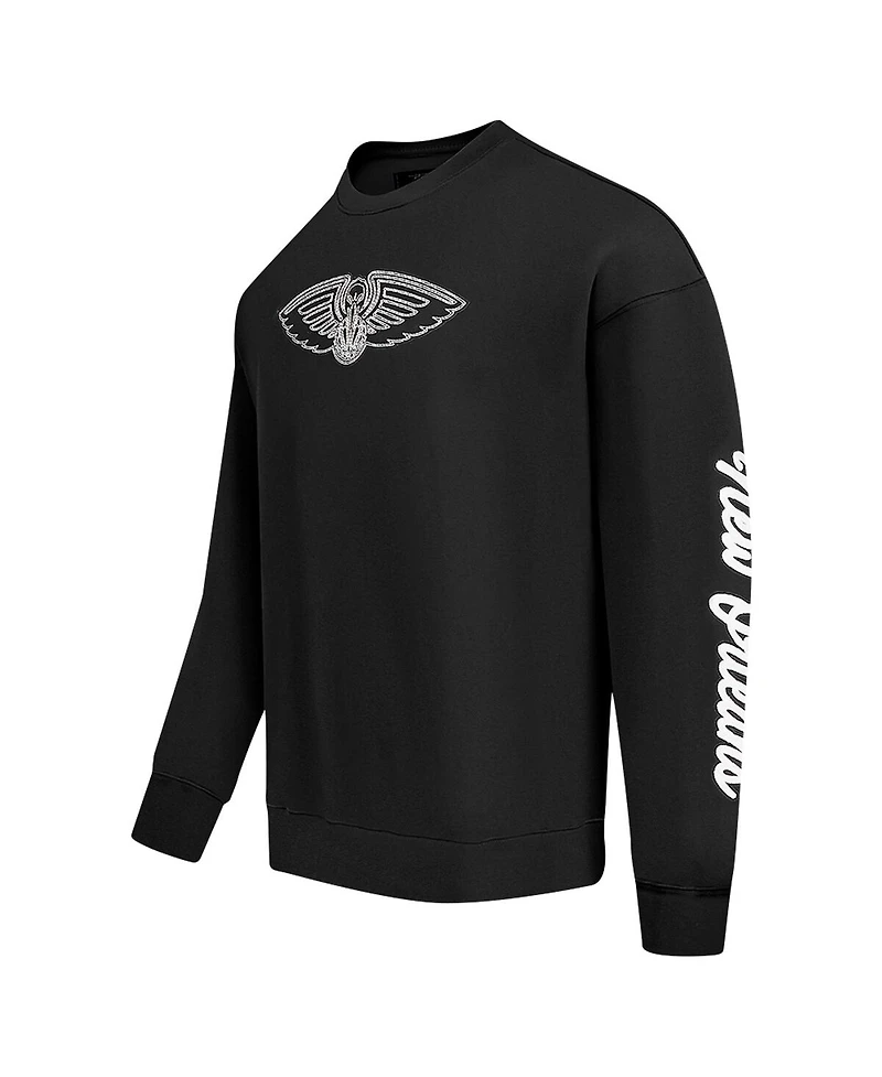 Pro Standard Men's Black New Orleans Pelicans Paint the City Drop Shoulder Sweatshirt