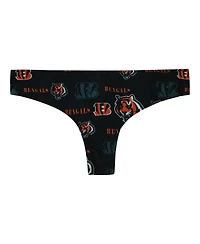 Concepts Sport Women's Black Cincinnati Bengals Mosaic All Over Print Thong