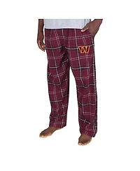 Concepts Sport Men's  Burgundy Washington Commanders Ultimate Plaid Flannel Pants