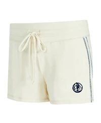 Concepts Sport Women's 2-Piece Cream Dallas Mavericks Kaki Hacci Knit Long Sleeve Top and Shorts Set