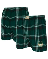 Concepts Sport Men's Hunter Green Milwaukee Bucks Region Flannel Boxer Short