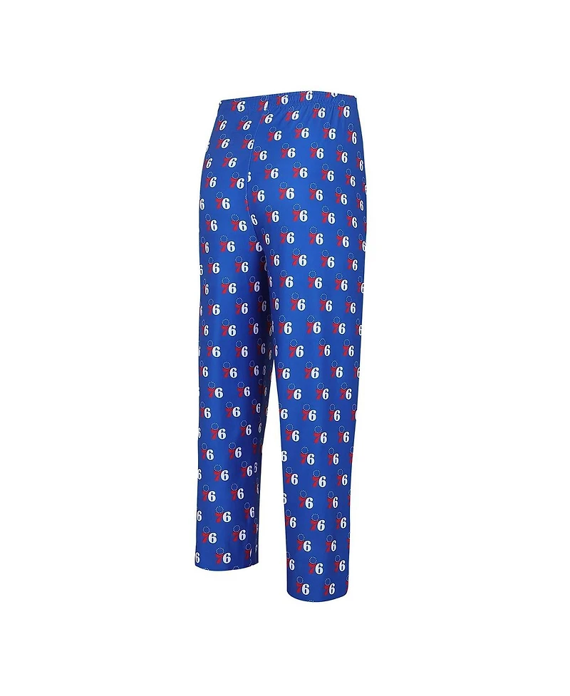 Concepts Sport Men's Royal Philadelphia 76ers Gauge Allover Print Pants