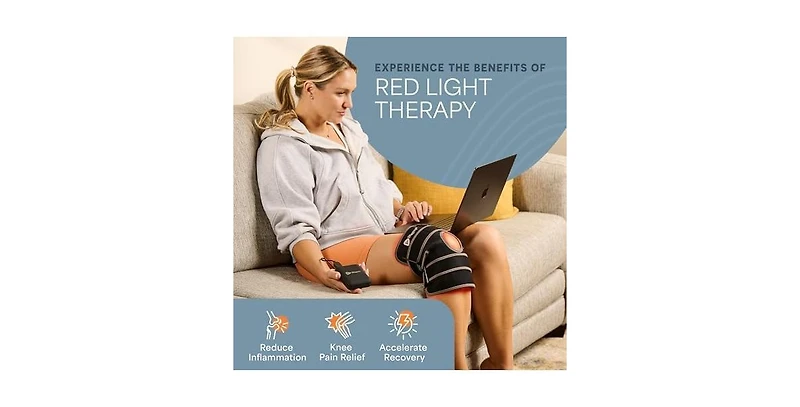 LifePro Adjustable Red & Near Infrared Light Therapy Knee Brace for Pain Relief & Faster Recovery