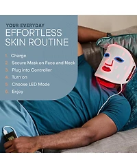 LifePro Red Light Therapy Face Mask with Neck Coverage - 3-Color Led Light Therapy for Skin Care at Home
