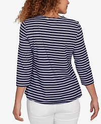 Ruby Rd. Petite Classic Marine Stripe Knit Top