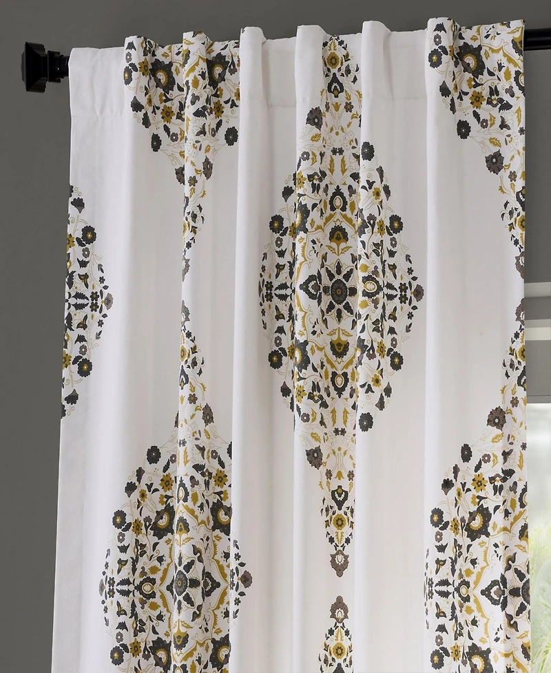 Half Price Drapes Emblem Printed Cotton Room Darkening Curtain