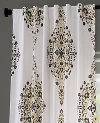 Half Price Drapes Emblem Printed Cotton Room Darkening Curtain