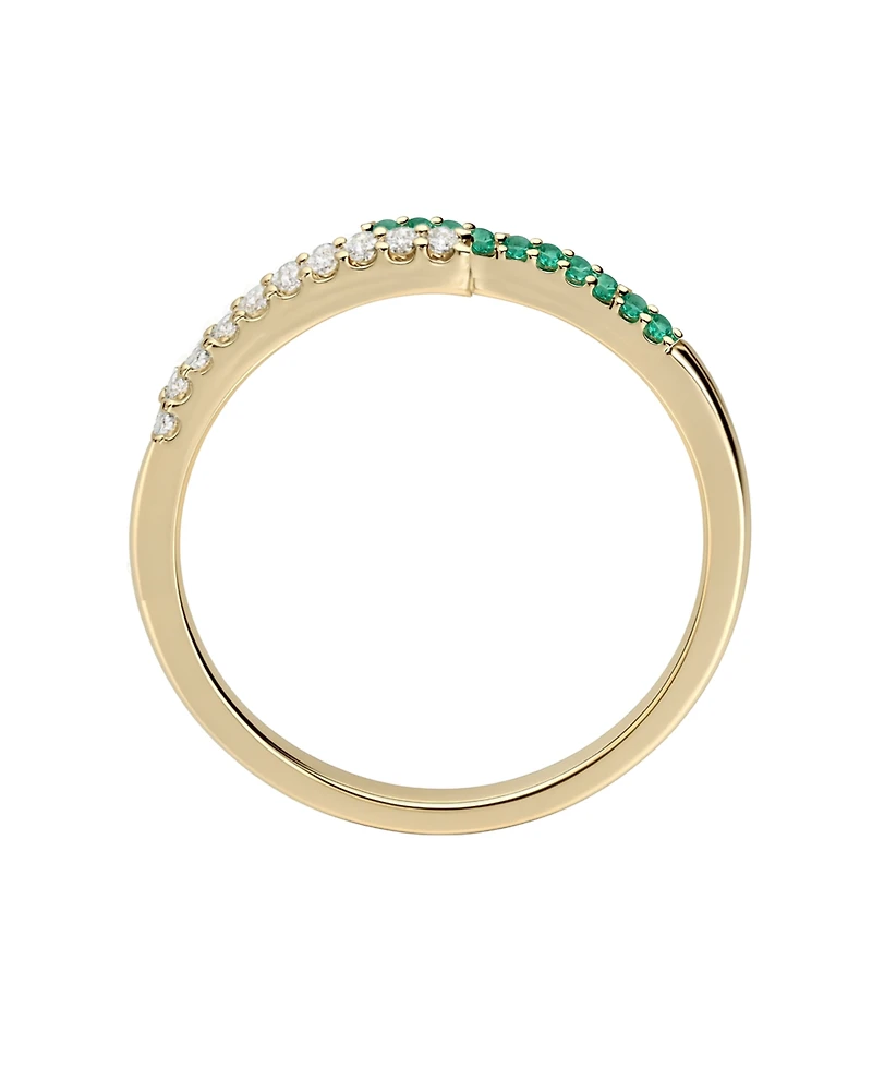 Macy's Lab-Grown Ruby (1/4 ct. t.w.) & White Sapphire (1/5 Ring 14k Gold Over Sterling Silver (also Emerald)