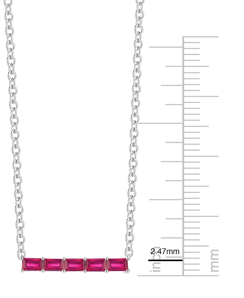 Macy's Lab-Grown Ruby (5/8 ct. t.w.) Necklace in Sterling Silver (also in Multi-Stone)
