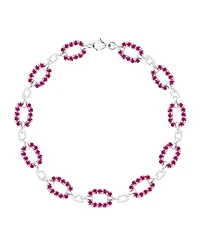 Macy's Lab-Grown Ruby (2 ct. t.w.) Bracelet Sterling Silver (also Sapphire)