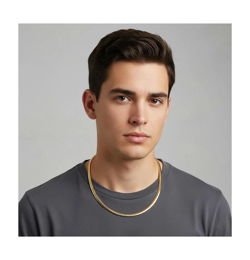 Sterling Silver 14K Gold Plated Omega Necklace